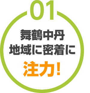舞鶴中丹地域に密着に注力！