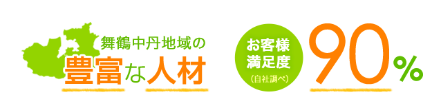 舞鶴中丹地域の豊富な人材・お客様満足度90%